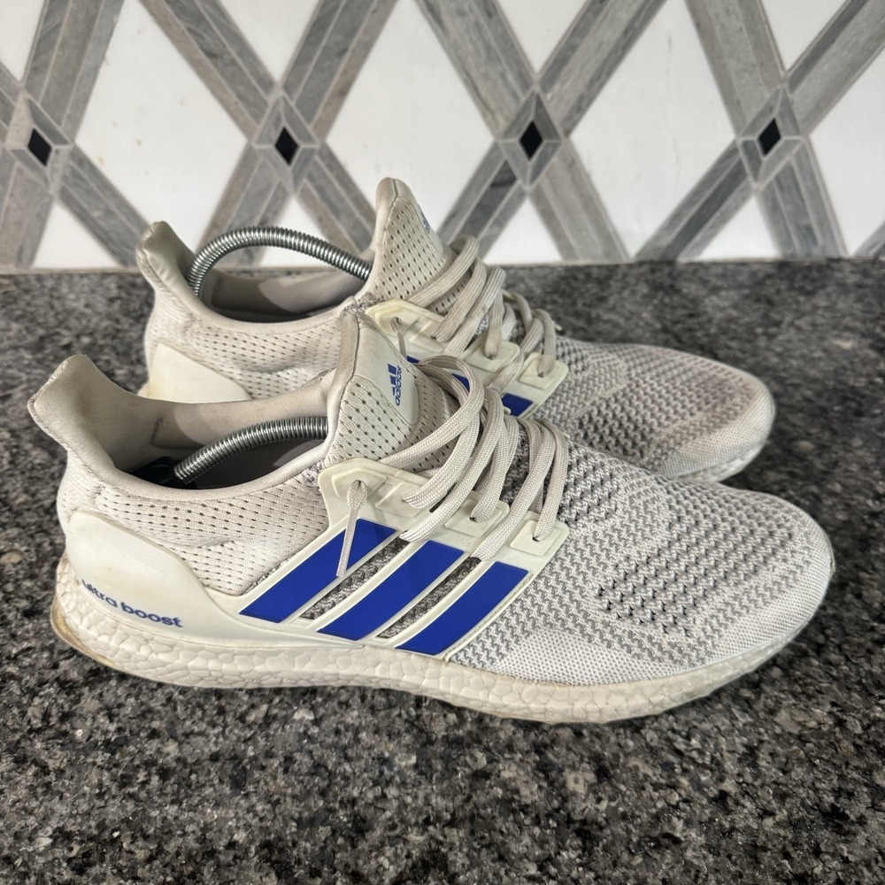 Adidas Ultraboost 1.0 Shoes Mens Size 13 Gray Lucid Blue Primeknit Running Gym